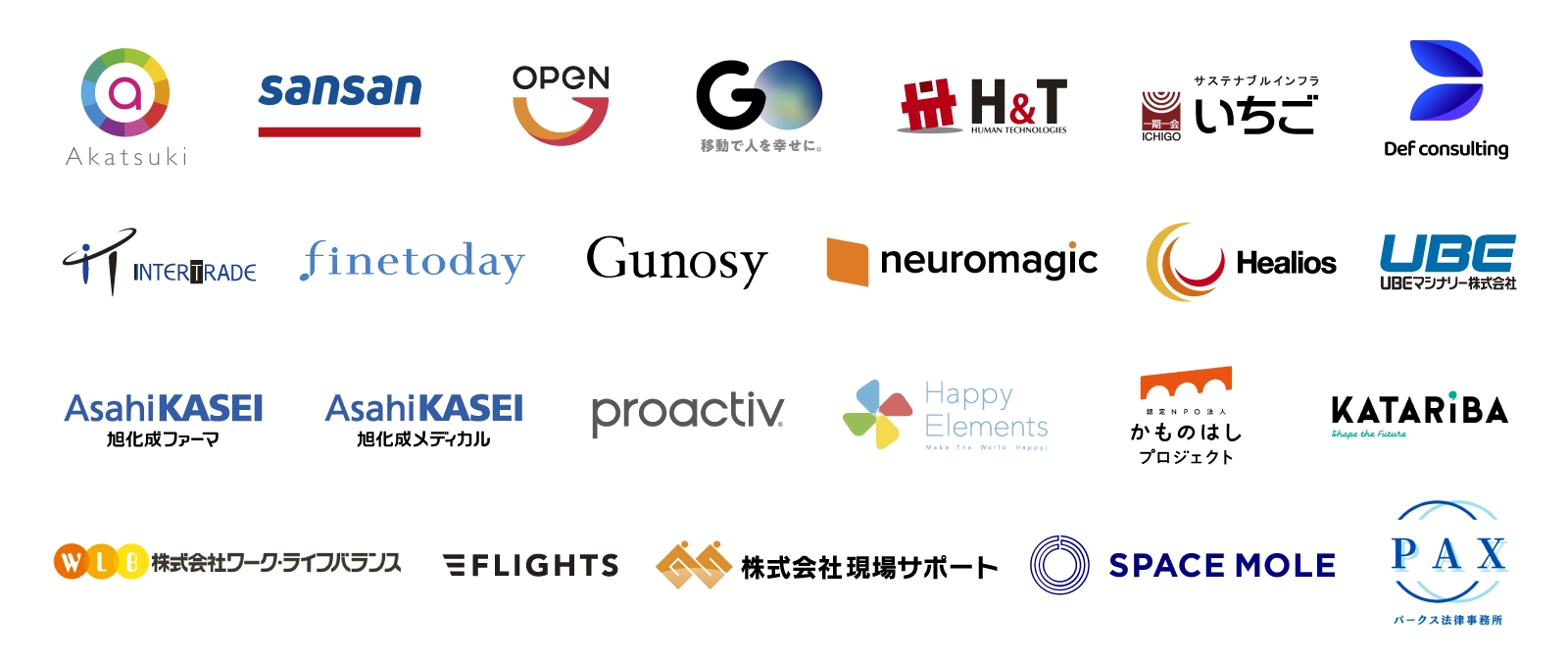 代表的なビジネスアシスト導入企業のロゴ